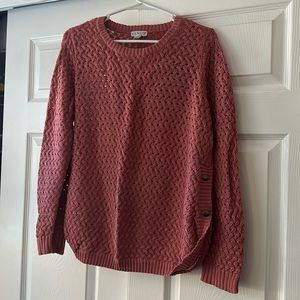 Rose pink cable sweater long sleeve size medium